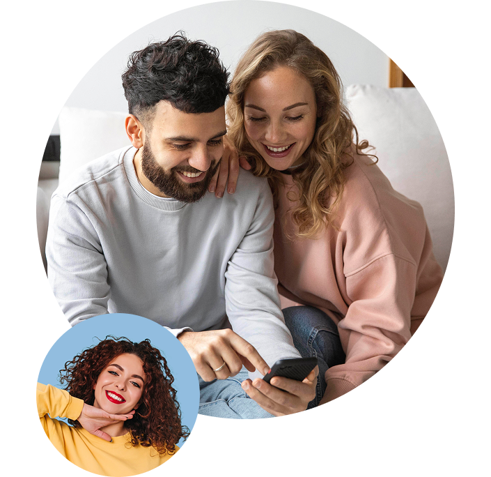 Collage Of People On The Phone And Framing Their Smile